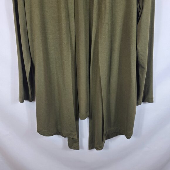 Chico's Olive Green Touch of Cool Knit Open Front Cardigan Women's Size Medium - Picture 4 of 13